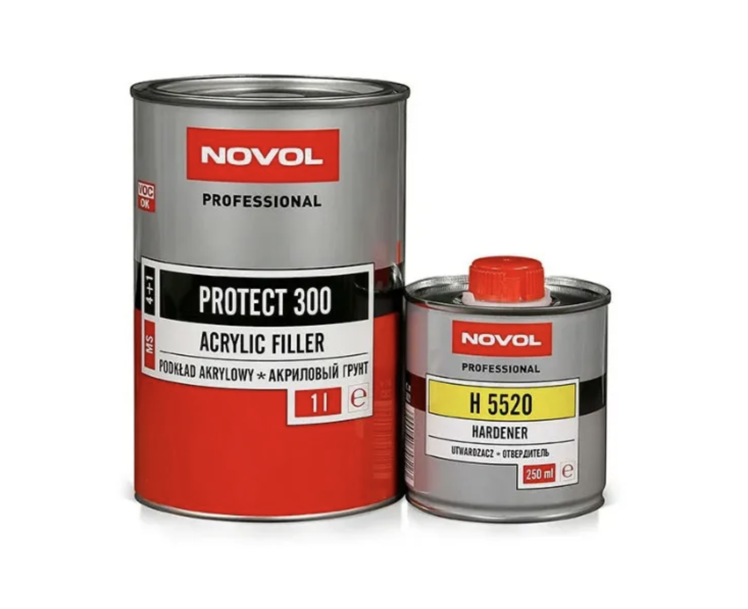 NOVOL Protect 300 Грунт акриловый 4+1 MS + отв. H5520 (1л + 0.25л) черный