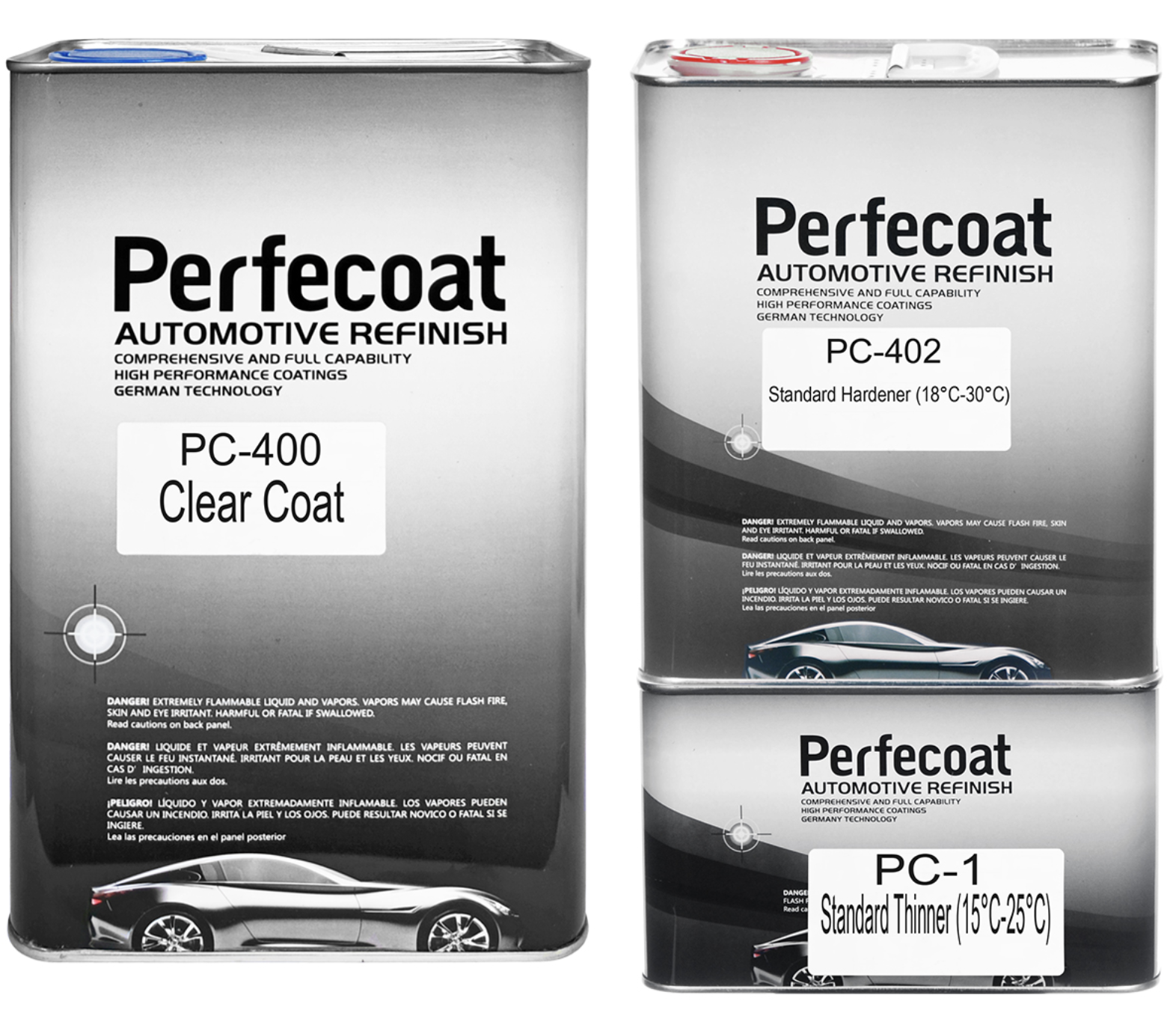 Perfecoat PC400 MS Акриловый лак 5л Набор 3в1 (PC4005L -PC402 2.5л-PC1 1л)