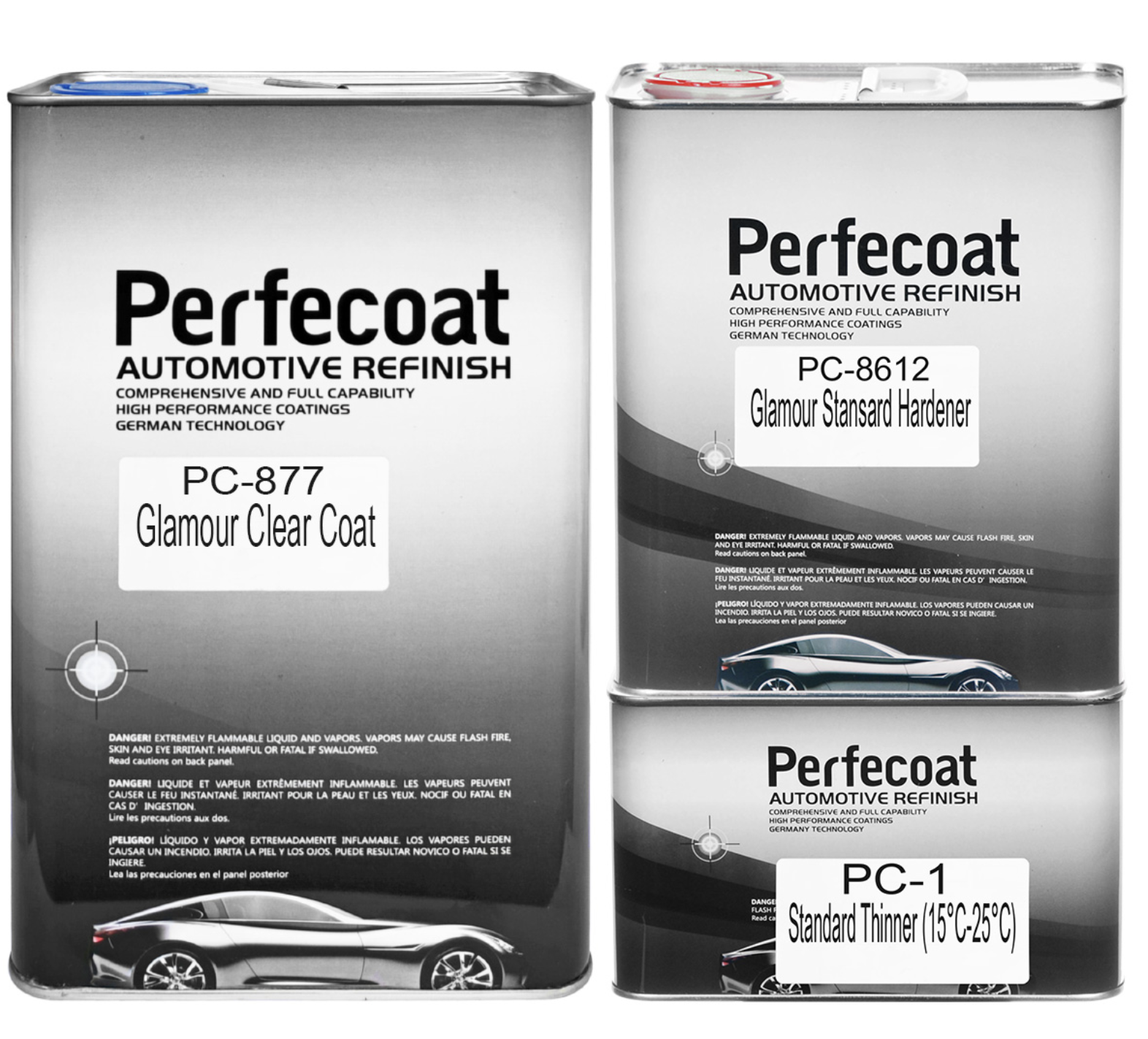 Perfecoat PC877 HS Акриловый лак 5л Набор 3в1 (PC8775L -PC8612 2.5л-PC1 1л)
