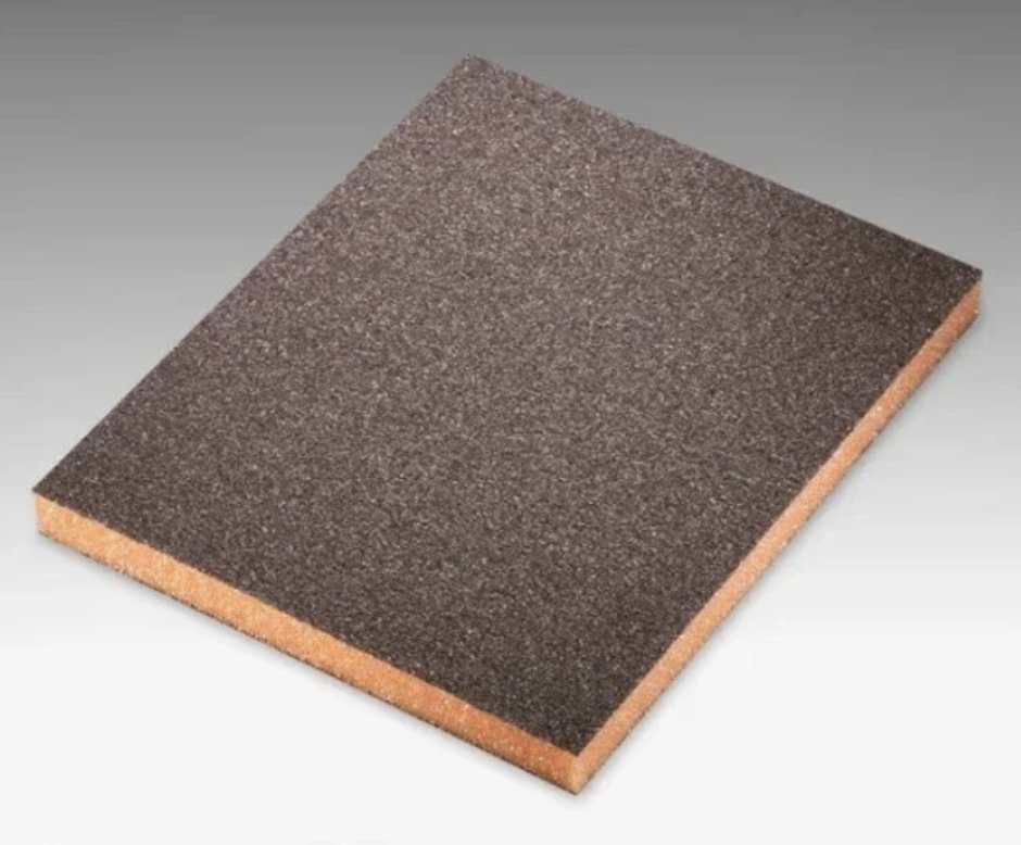SIA MEDIUM Губка абразивная двухсторонняя P120-180, 98x120x13мм оранжевая