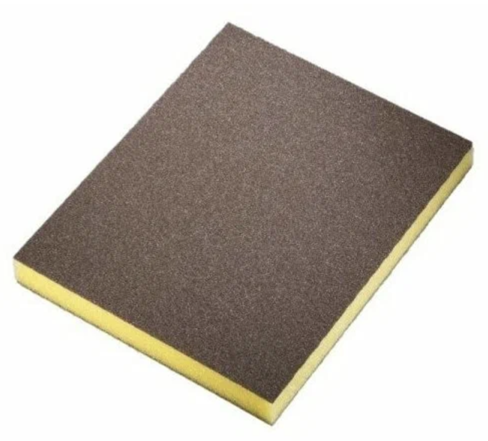 SIA FINE Губка абразивная двухсторонняя P240-320, 98x120x13мм желтая