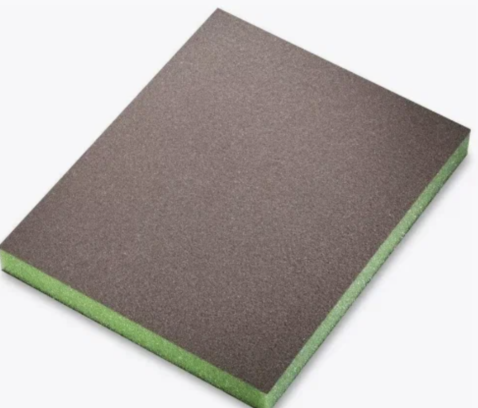 SIA SUPER FINE Губка абразивная двухсторонняя P500-600, 98x120x13мм зеленая
