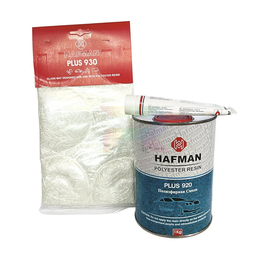 HAFMAN 920 Ремкомплект смола полиэфирная+отвер.+стеклоткань 930 (1 кг)