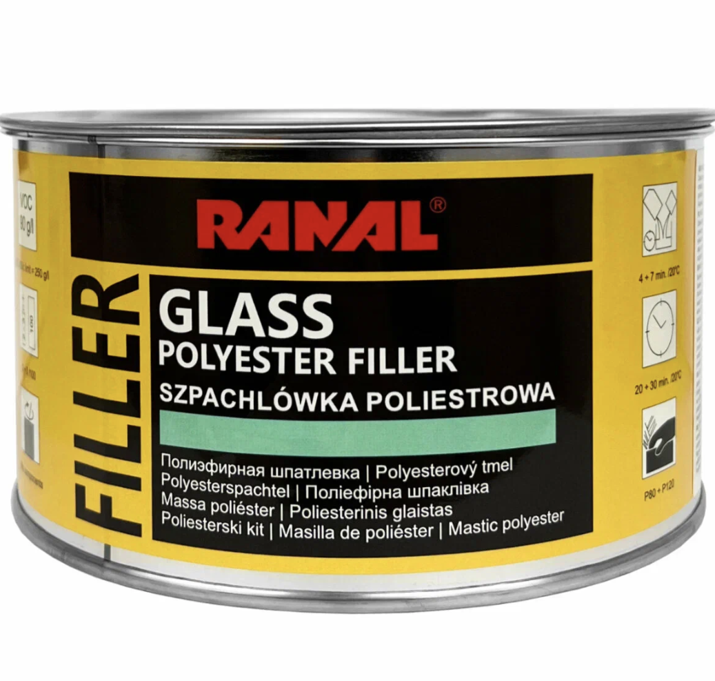 RANAL GLASS Шпатлевка со стекловолокном 1.7кг