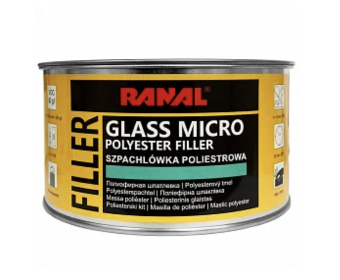 RANAL MICRO GLAS Шпатлевка полиэфирная с коротким стекловолокном 1.7 кг
